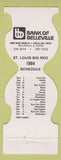 Matchbook Cover - St Louis Cardinals Football 1984 Bank Belleville IL