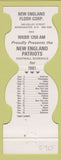 Matchbook Cover - New England Patriots 1981 WKBR Radio Flooring Manchester NH