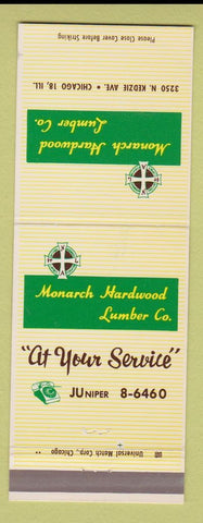 Matchbook Cover - Monarch Hardwood Lumber Chicago IL