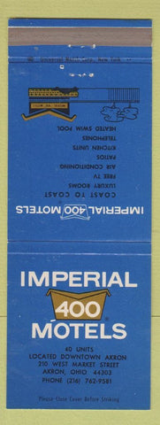 Matchbook Cover - Imperial 400 Motel Akron OH WEAR