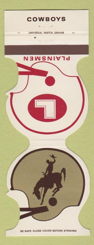 Matchbook Cover - Wyoming Cowboys Plainsmen 1977 Bank Laramie WY