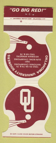 Matchbook Cover - Oklahoma Sooners Football 1984 Meadowbrook Golf Muskogee OK