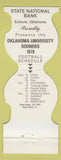 Matchbook Cover - Oklahoma Sooners Football 1979 Bank Eufaula OK