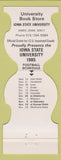 Matchbook Cover Iowa State Cyclones 1985 University Book Store Ames IA football