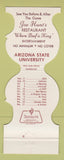 Matchbook Cover - Arizona State Sun Devils Football 1976 Joe Hunt's Restaurant