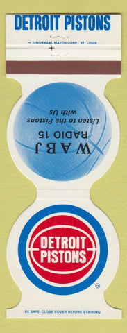 Matchbook Cover - Detroit Pistons Basketball WABJ Radio 1982-83