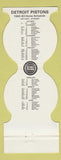 Matchbook Cover - Detroit Pistons Basketball WABJ Radio 1982-83