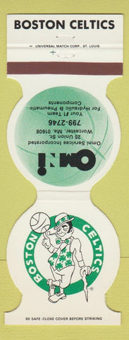 Matchbook Cover - Boston Celtics Basketball 1981-82 Omni Services Worcester MA