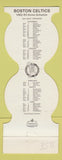 Matchbook Cover - Boston Celtics Basketball 1982-83 Adams COOP Bank MA