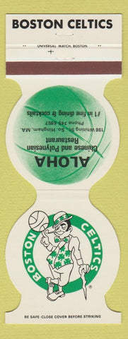 Matchbook Cover Boston Celtics Basketball 1980-81 Aloha Chinese South Hingham MA