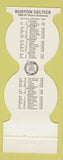 Matchbook Cover Boston Celtics Basketball 1980-81 Aloha Chinese South Hingham MA