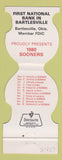 Matchbook Cover - Oklahoma Sooners Football 1980 Bank Bartlesville OK