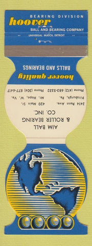 Matchbook Cover - Hoover Ball Bearings Pittsburgh PA Mount Hope WV