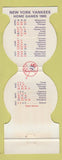 Matchbook Cover - New York Yankees 1980 Bank New Canaan CT