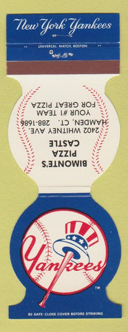 Matchbook Cover - New York Yankees 1981 Bimonte's Pizza Hamden CT