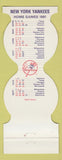 Matchbook Cover - New York Yankees 1981 Bimonte's Pizza Hamden CT
