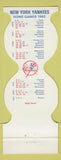 Matchbook Cover - New York Yankees Baseball 1982 Garden State Tours