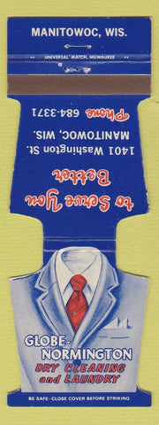 Matchbook Cover - Globe Normington Dry Cleaners Manitowoc WI Jewelite
