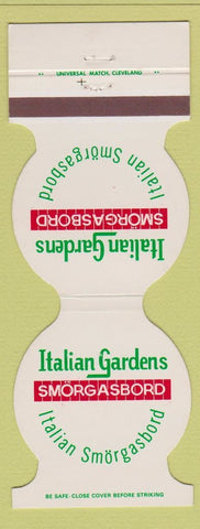 Matchbook Cover - Italian Gardens Smorgasbord Mentor OH