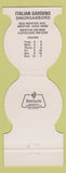Matchbook Cover - Italian Gardens Smorgasbord Mentor OH