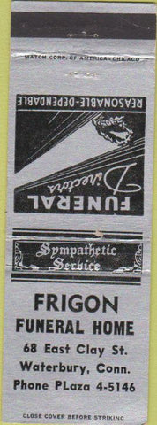 Matchbook Cover - Frigon Funeral Home Waterbury CT