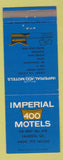 Matchbook Cover - Imperial 400 Motel Valdosta GA