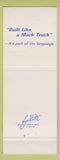 Matchbook Cover - Mack Trucks 75th Jacksonville FL