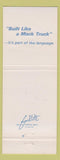 Matchbook Cover - Mack Trucks 75th St Louis MO
