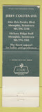 Matchbook Cover - Jerry Coletta Memphis TN Clothes WEAR