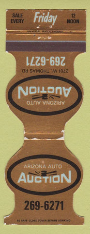 Matchbook Cover - Arizona Auto Auction Phoenix? WORN