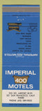 Matchbook Cover - Imperial 400 Motel South San Francisco CA