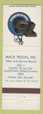 Matchbook Cover - Mack Trucks 75th Allentown PA