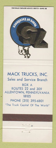 Matchbook Cover - Mack Trucks 75th Allentown PA