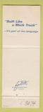 Matchbook Cover - Mack Trucks Albany GA
