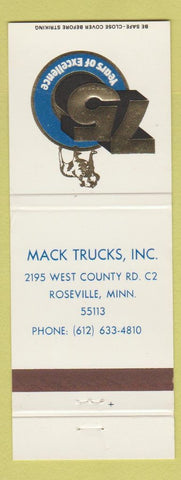 Matchbook Cover - Mack Trucks  Roseville MN