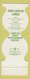Matchbook Cover - Don Carter Bowling Miami Tamarac FL Dallas TX