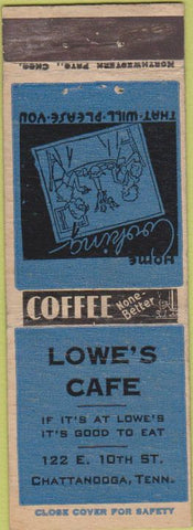 Matchbook Cover - Lowe's Cafe Chattanooga TN