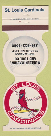 Matchbook Cover - St Louis Cardinals Baseball 1984 Mueller Machine Tool MO