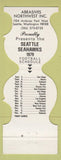 Matchbook Cover - Seattle Seahawks Football 1979 Abrasives NW Seattle WA