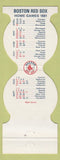 Matchbook Cover - Boston Red Sox Baseball 1981 Diorio's Waterbury CT