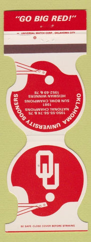 Matchbook Cover - Oklahoma Sooners Football 1982 Bartlesville OK Bank