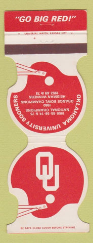Matchbook Cover - Oklahoma Sooners Football 1980 Bank Bartlesville OK