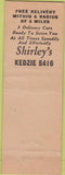 Matchbook Cover - Shirley's BBQ Chicago IL?