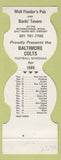 Matchbook Cover - Baltimore Colts Football 1980 Moll Falners Pub MD