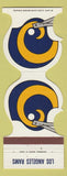 Matchbook Cover - Los Angeles Rams Football 1979 Vons Credit Union