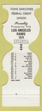 Matchbook Cover - Los Angeles Rams Football 1979 Vons Credit Union