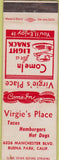 Matchbook Cover - Virgie's Place Tacos Hamburgers Buena Park CA WORN
