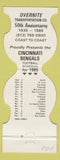 Matchbook Cover - Cincinnati Bengals Football 1985 Overnite Trucking