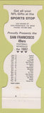 Matchbook Cover - San Francisco 49ers Football 1982 Sports Shop San Francisco CA