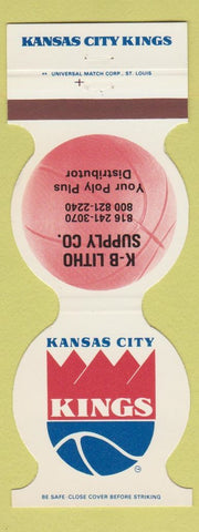 Matchbook Cover - Kansas City Kings Basketball 1981-82 KB Litho Supply